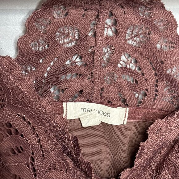 Maurice’s Padded Lace Racerback Bralette Purple Lightweight Women’s Medium - Picture 3 of 11